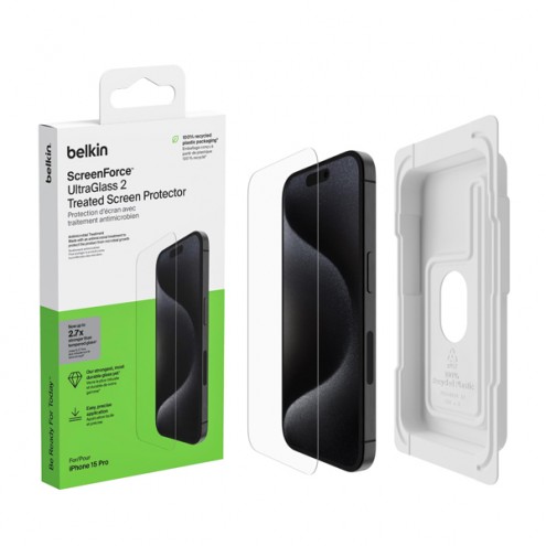 Belkin ScreenForce UltraGlass - Protector de pantalla para teléfono móvil - cristal - para Apple iPhone 13 Pro Max
